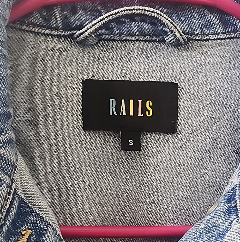 Rails Light Blue Denim Jacket - Classic Trucker Style, Size Small. - Picture 3 of 8